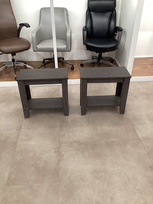 Pair of Charcoal Gray End Tables