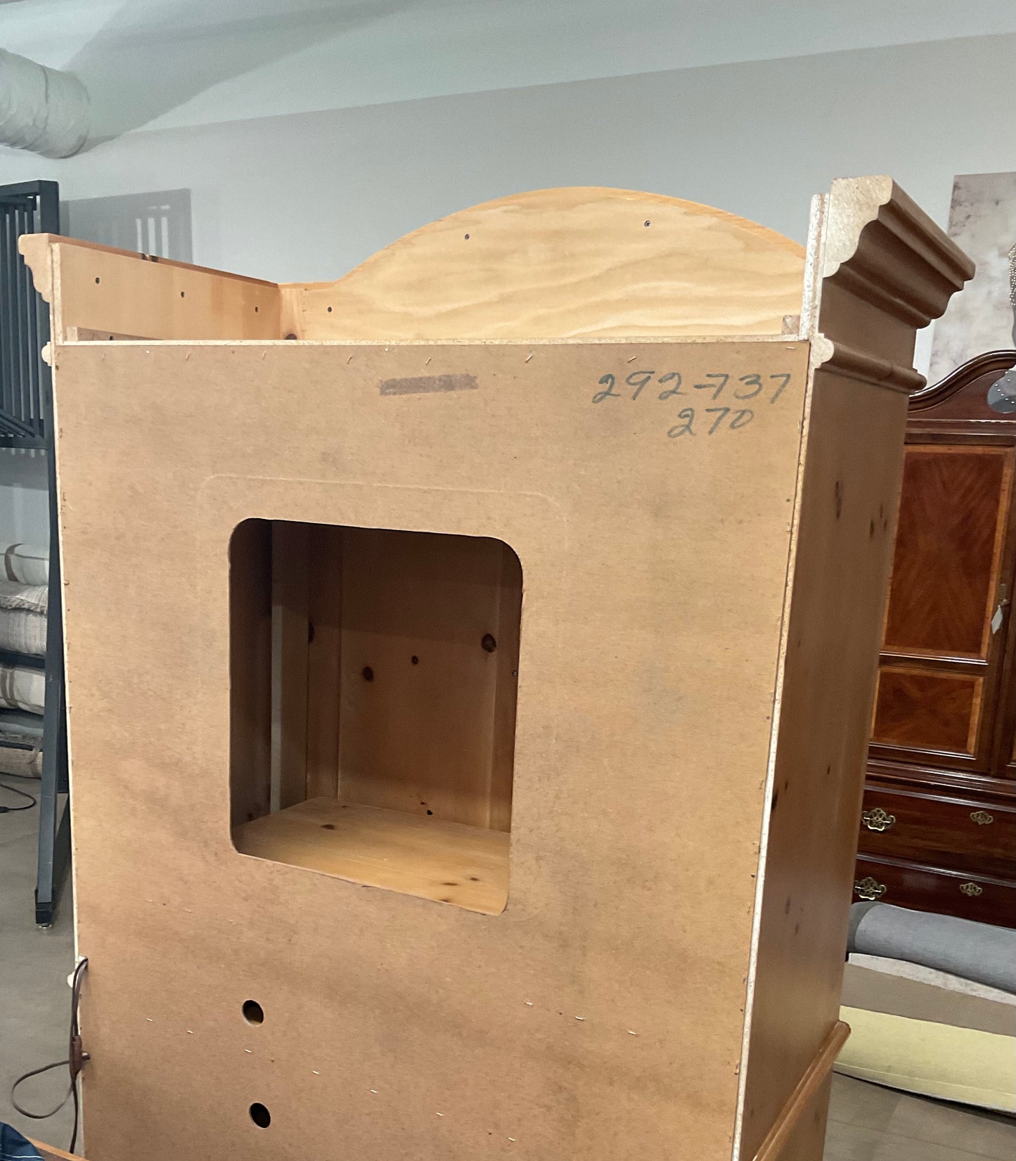 Vintage Bonnet Top Armoire
