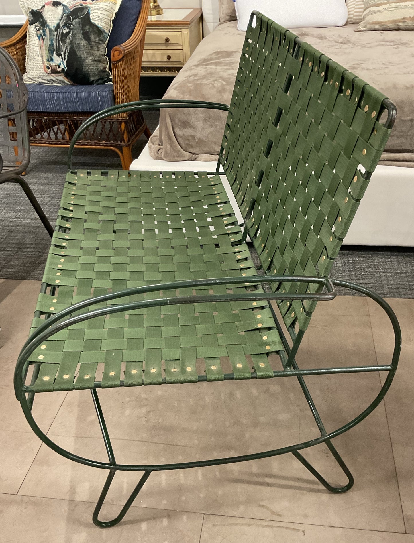 Army Green 2-Seater Bench