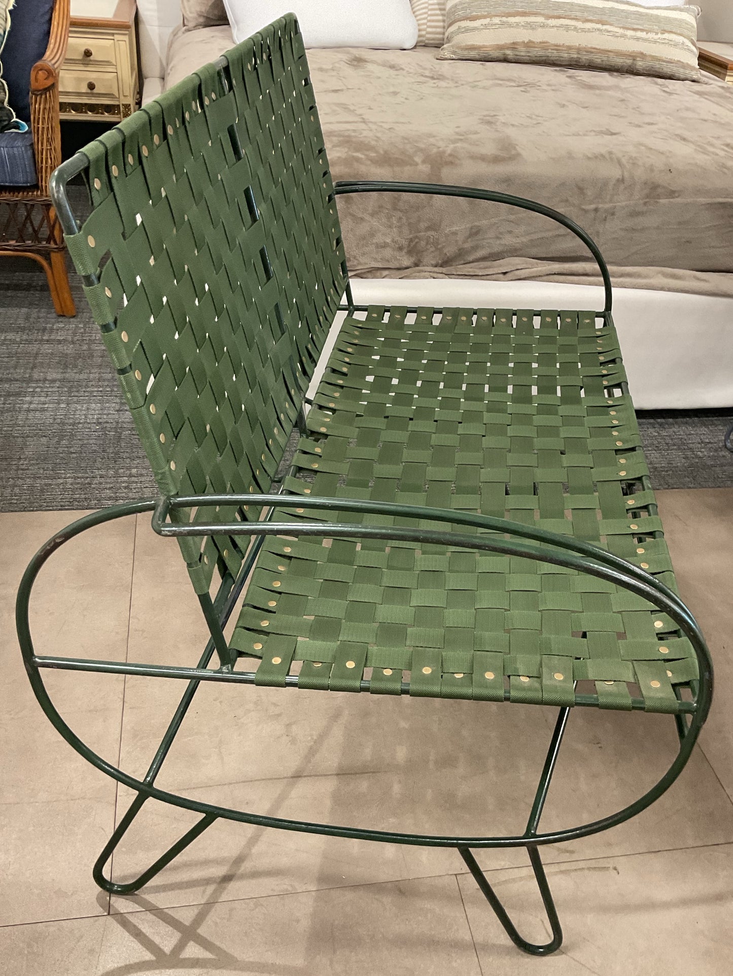 Army Green 2-Seater Bench