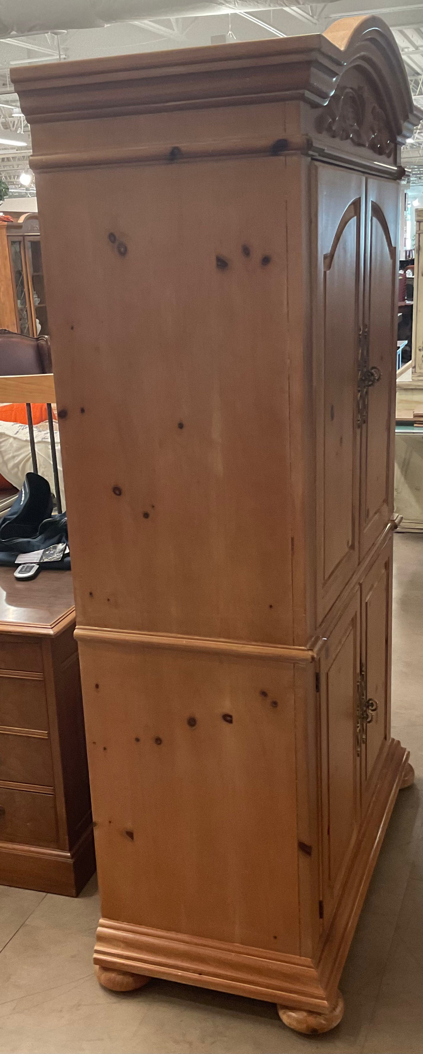 Vintage Bonnet Top Armoire