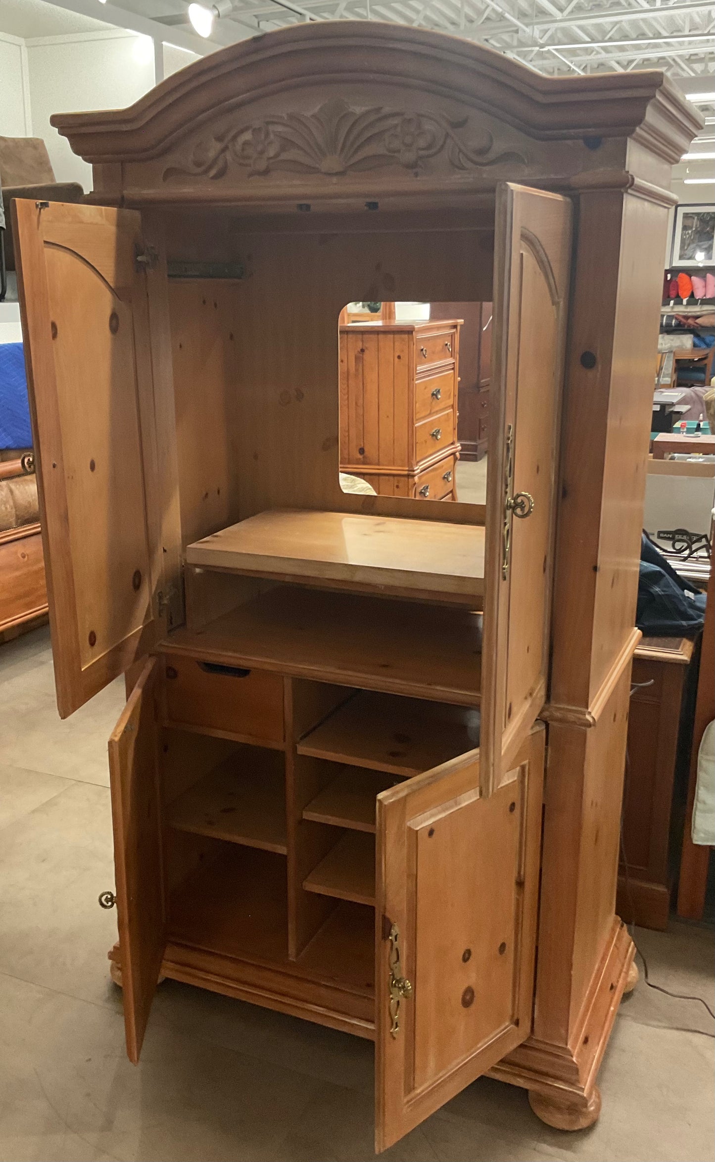 Vintage Bonnet Top Armoire