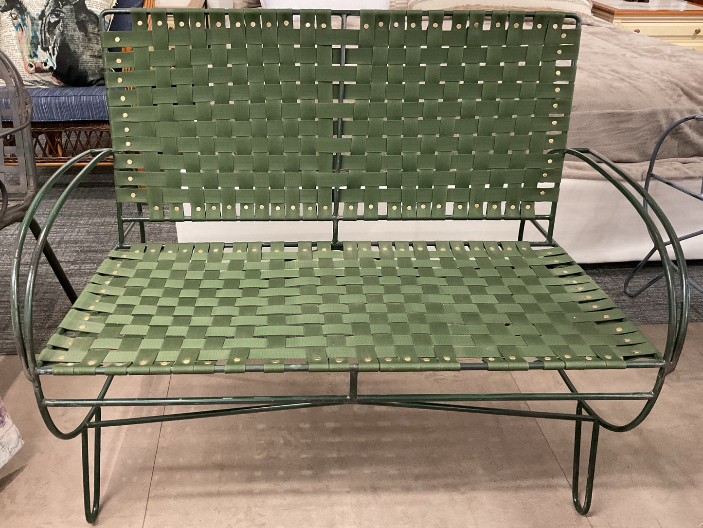 Army Green 2-Seater Bench