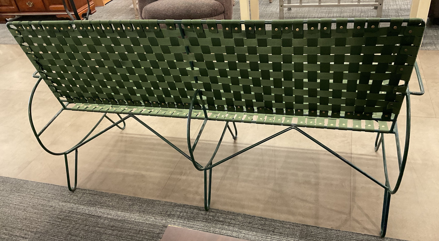 Army Green Woven Strap Bench