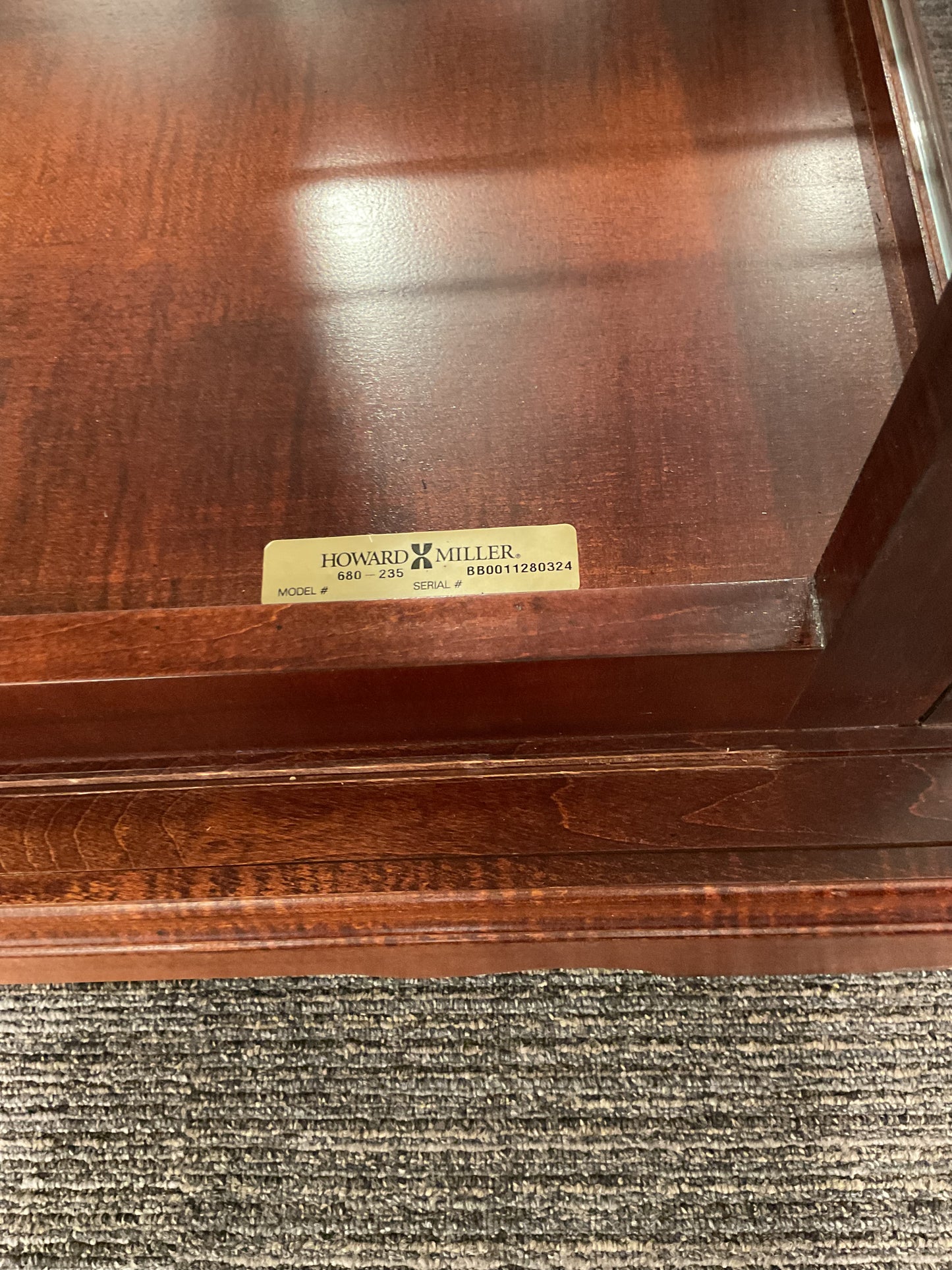 Howard +Miller Curio Cabinet