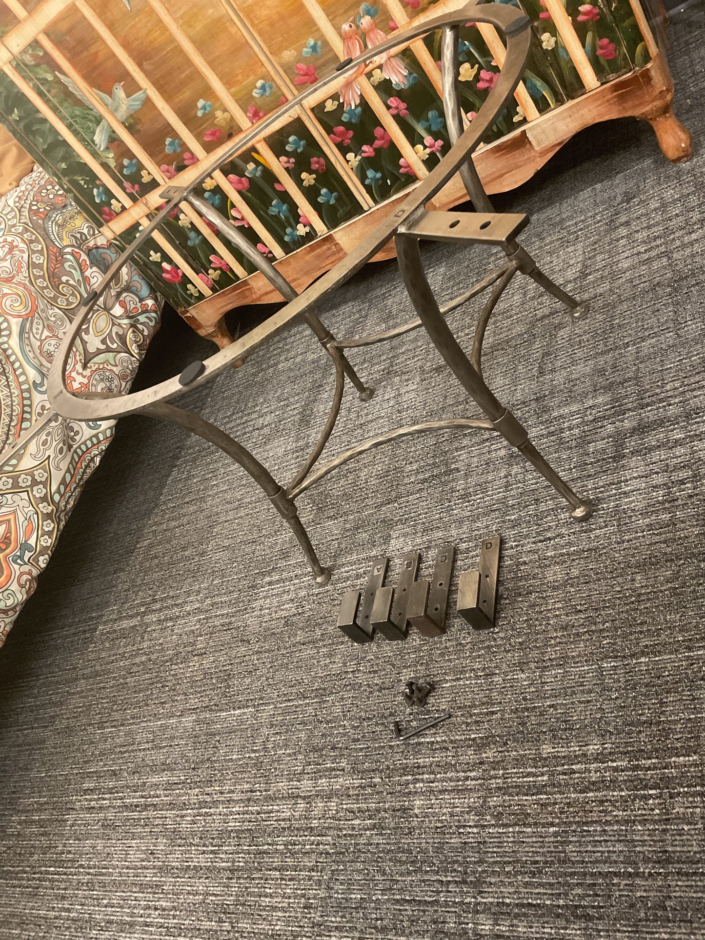 Antiqued Metal End Table Frame