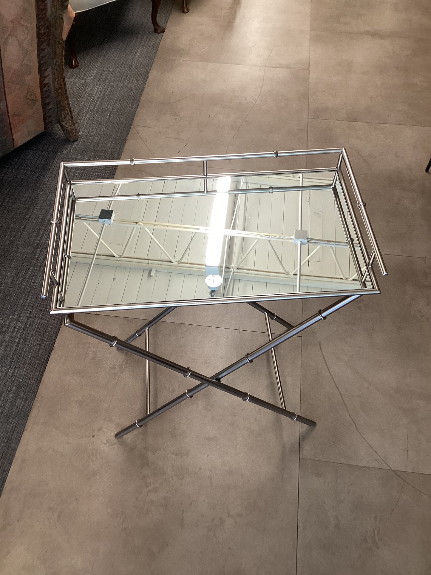 Mirrored Hex Side Table
