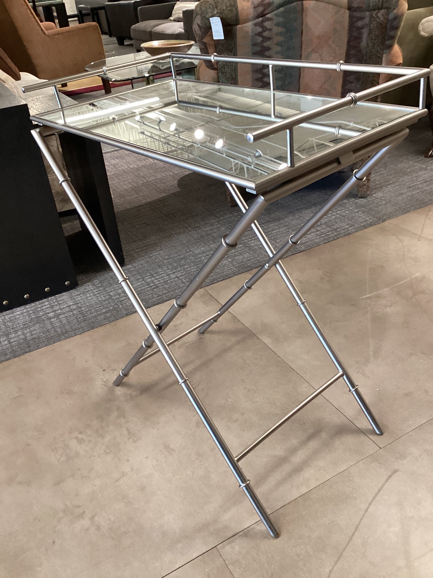 Mirrored Hex Side Table