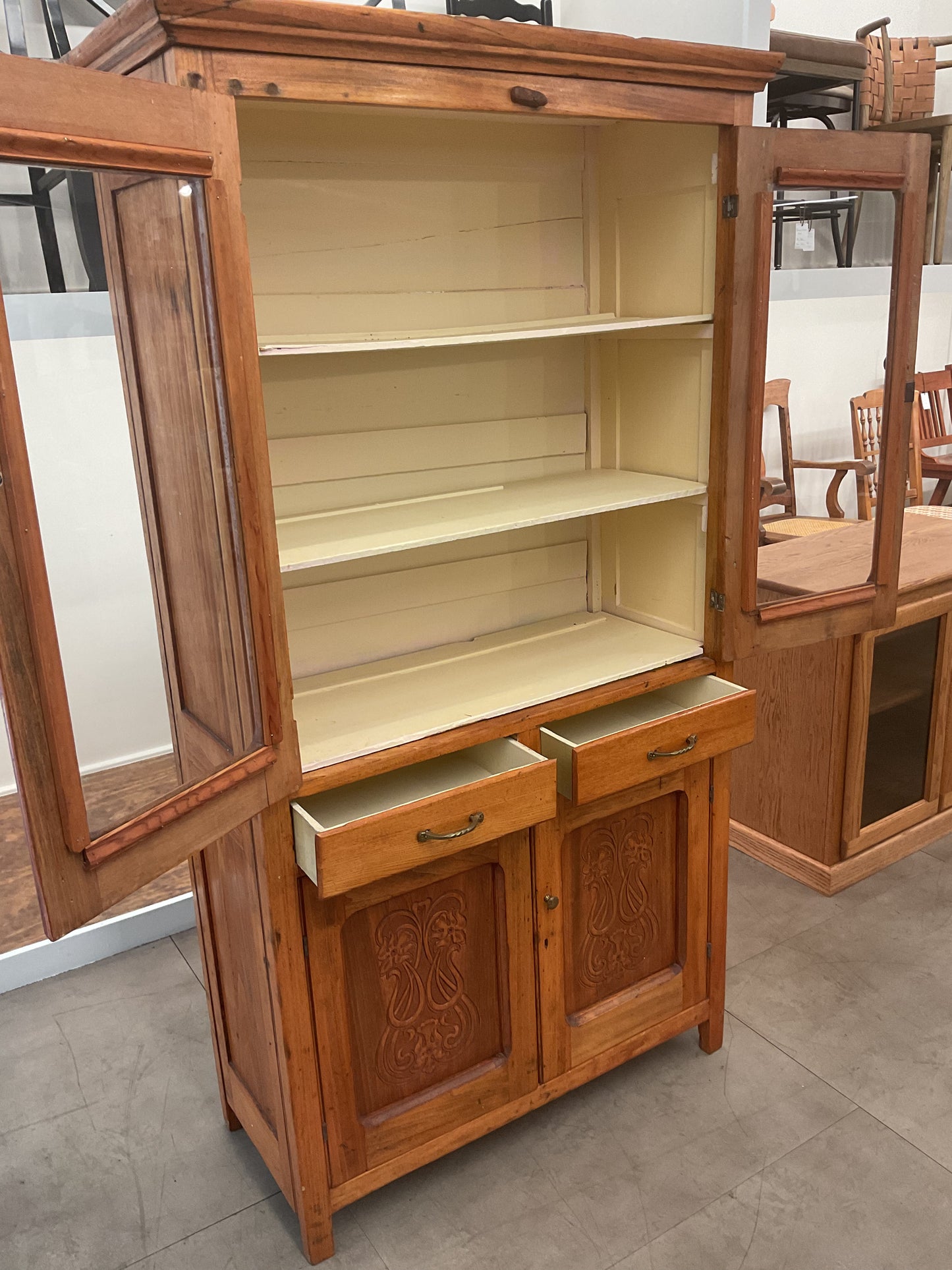Amber Carved Cabinet