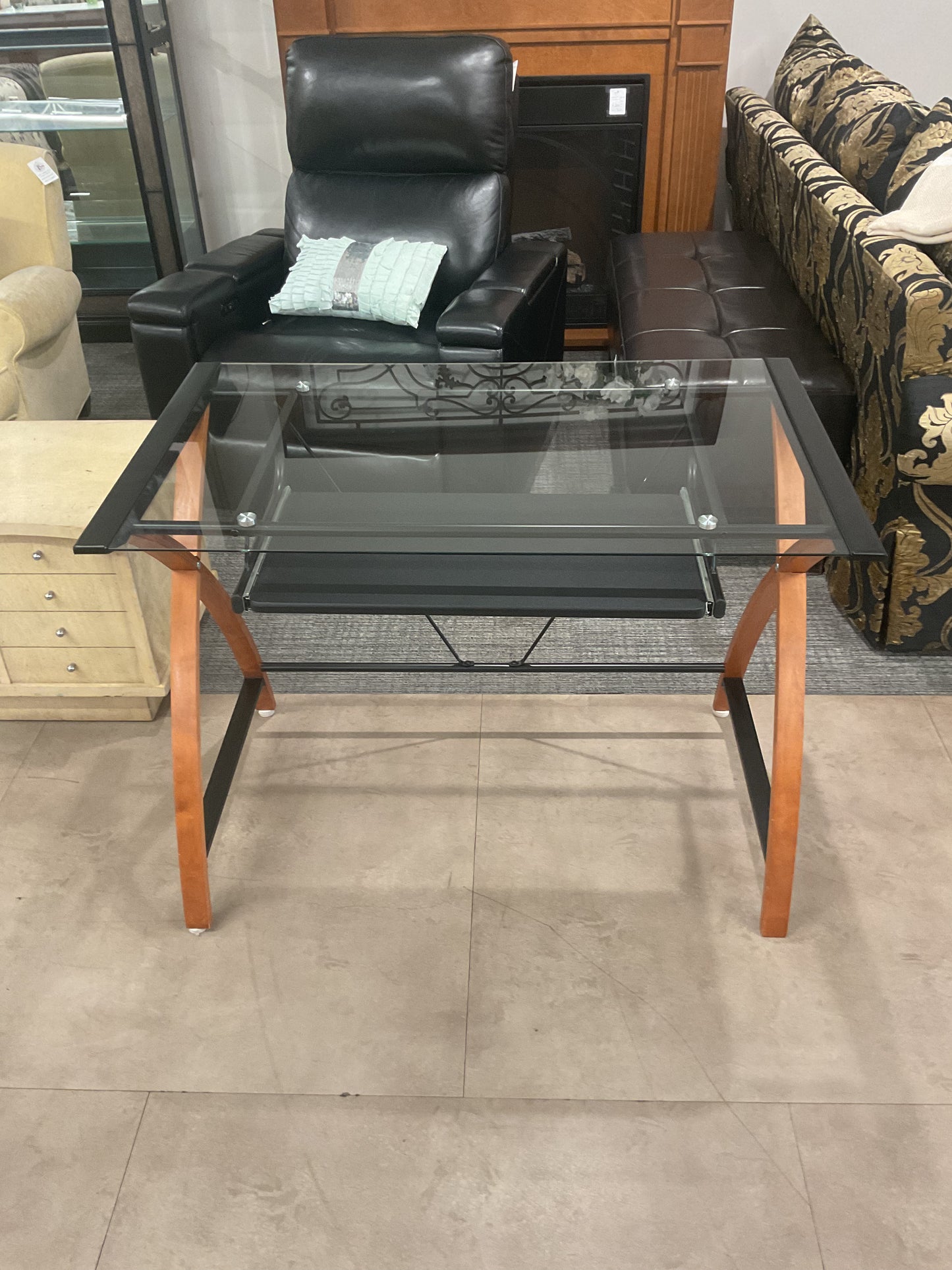 Glass Keyboard Desk