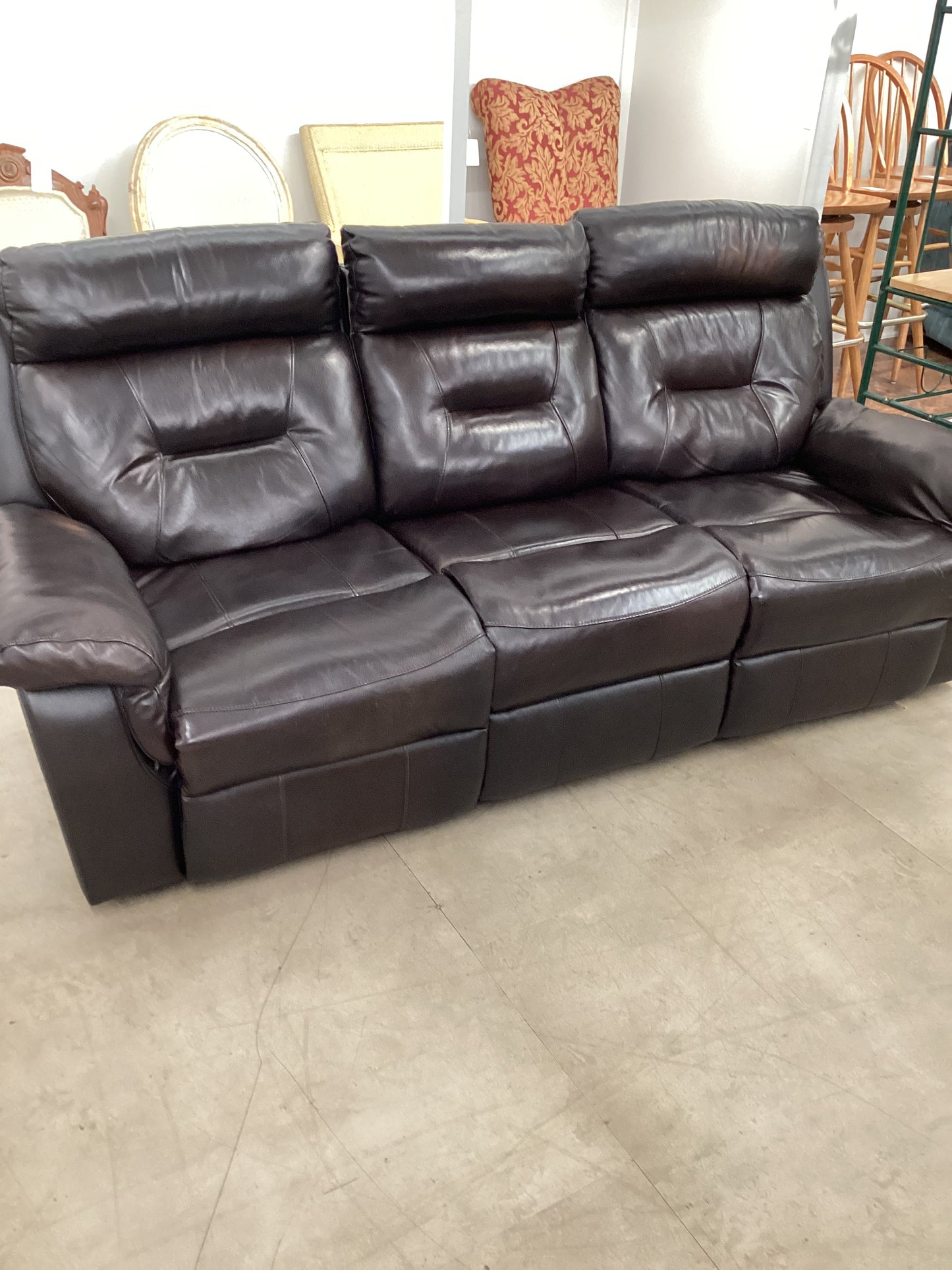 Double Leather Recliner.
