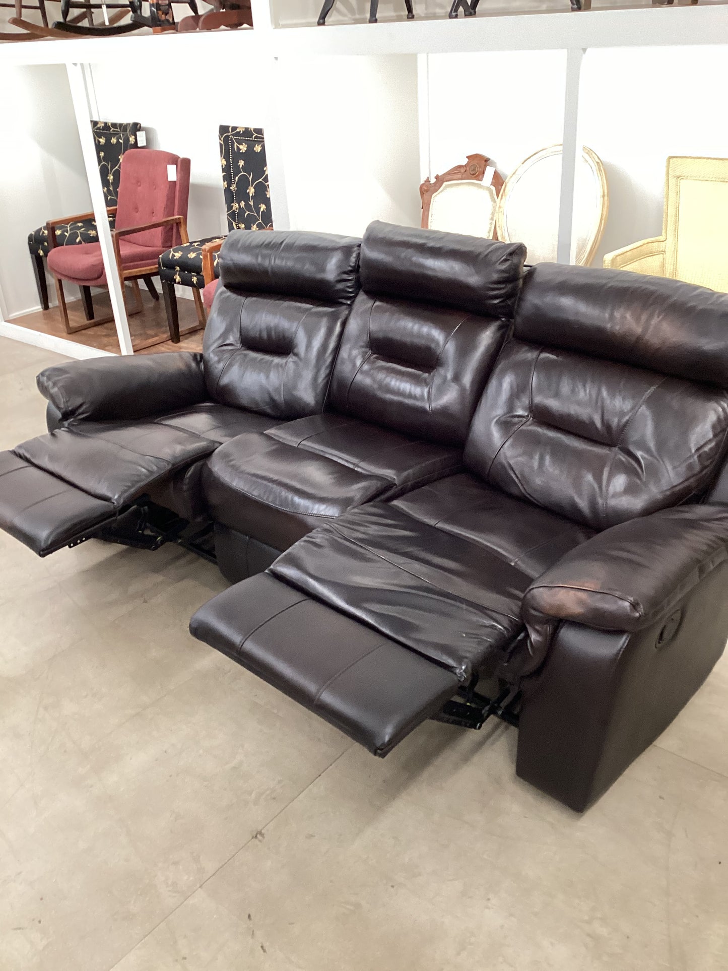 Double Leather Recliner.