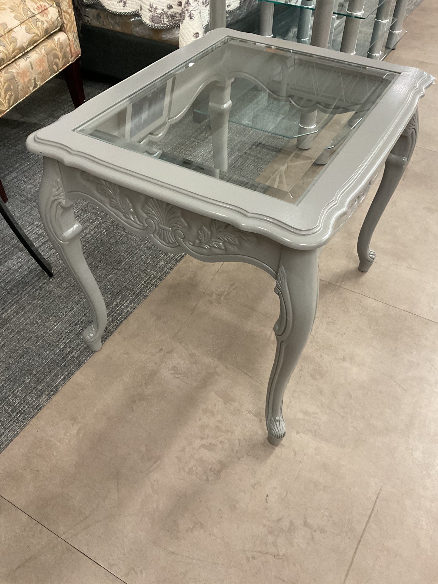 Refinished Grey End Table