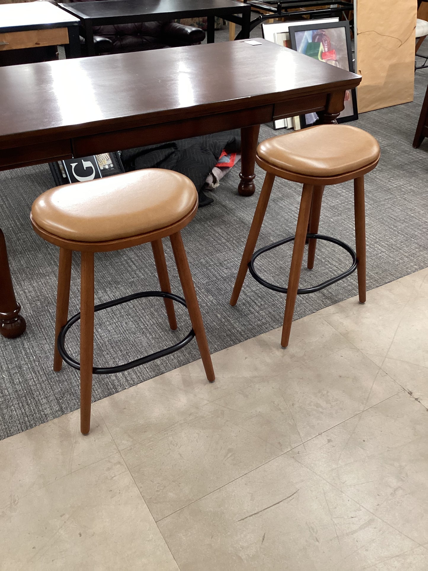 Abel Leather Counter Stool Set