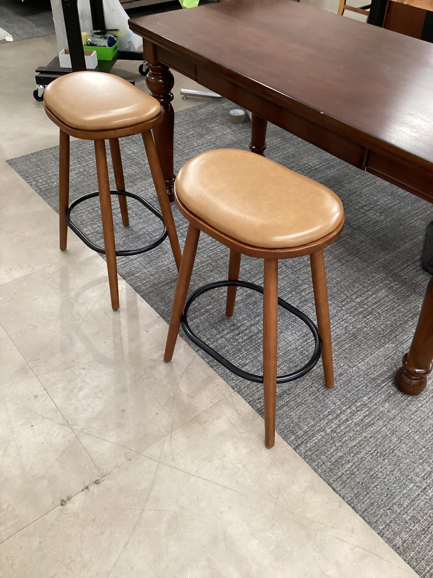Abel Leather Counter Stool Set