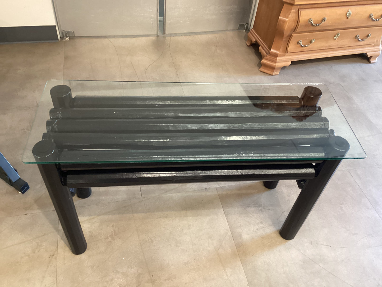 Black Log Sofa Table