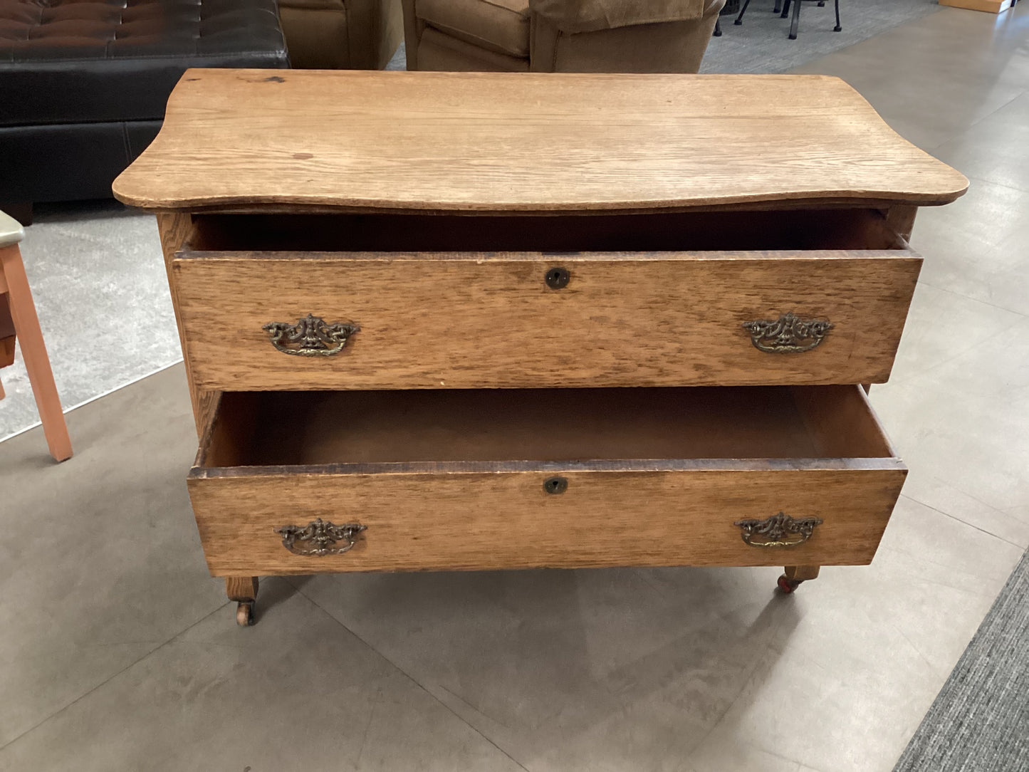 2 Drawer Rustic dresser on Wheels