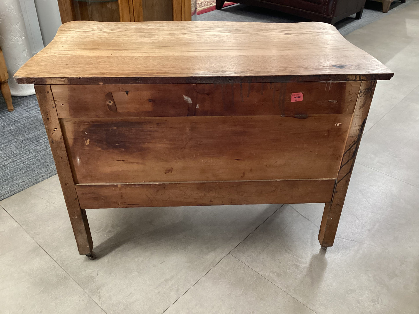2 Drawer Rustic dresser on Wheels