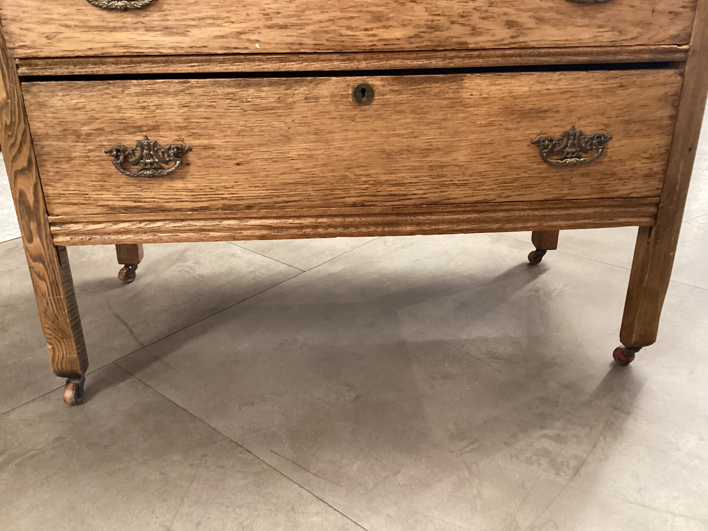2 Drawer Rustic dresser on Wheels