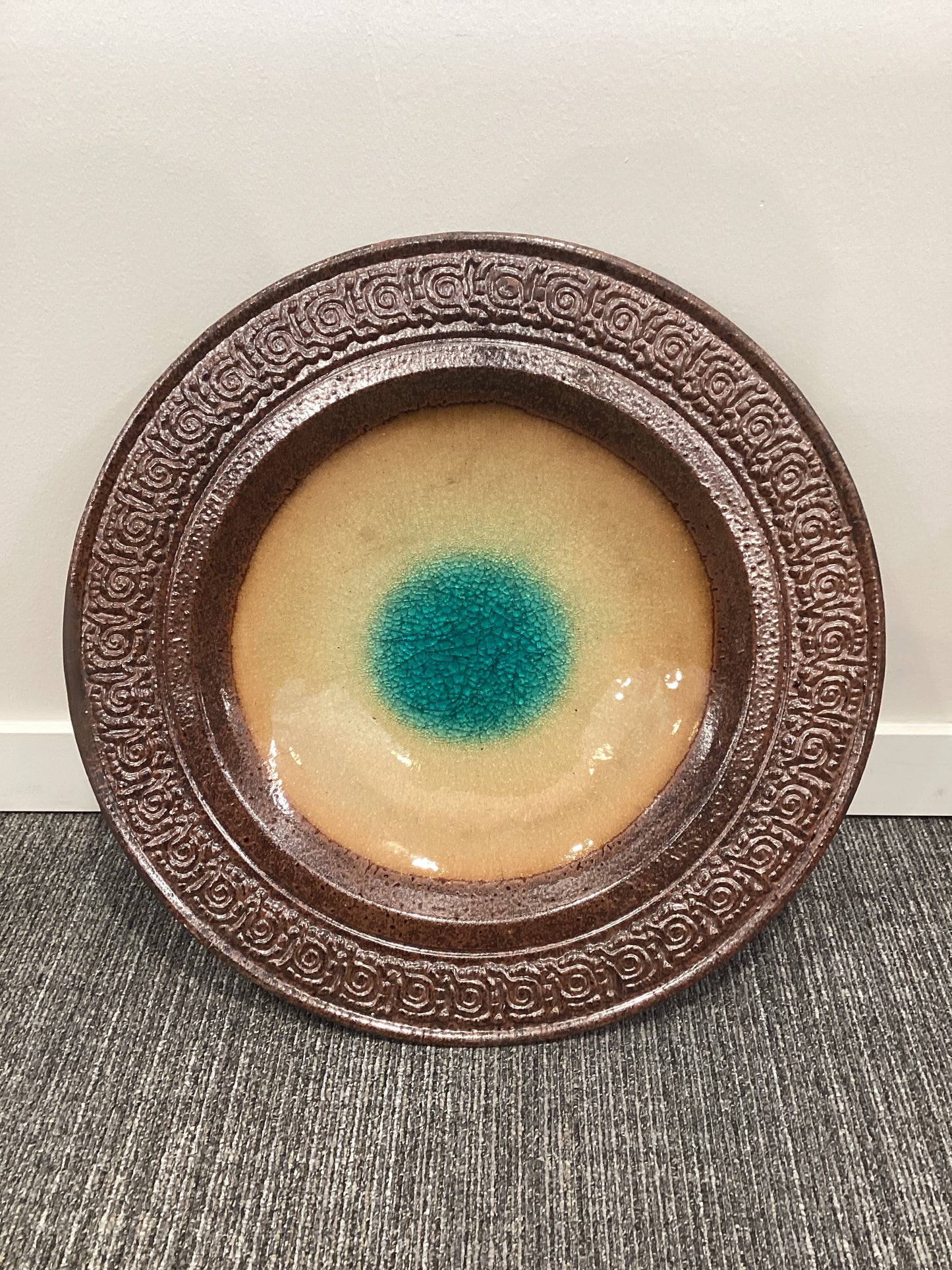 Crushed Crackled Glass Ceramic Platter