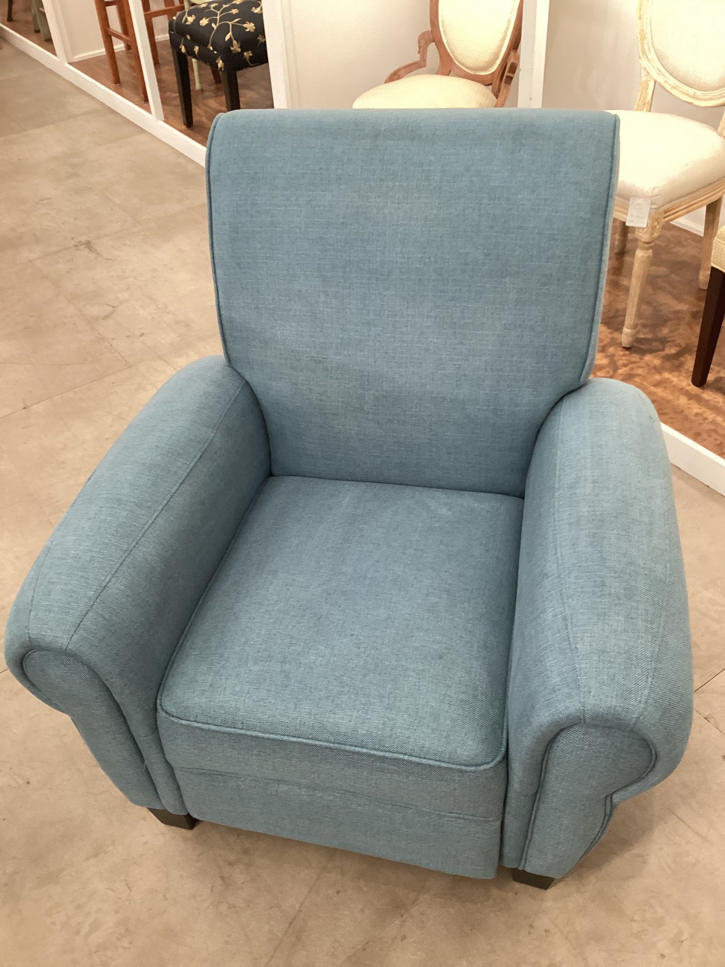 Sky Blue Reclining Arm Chair
