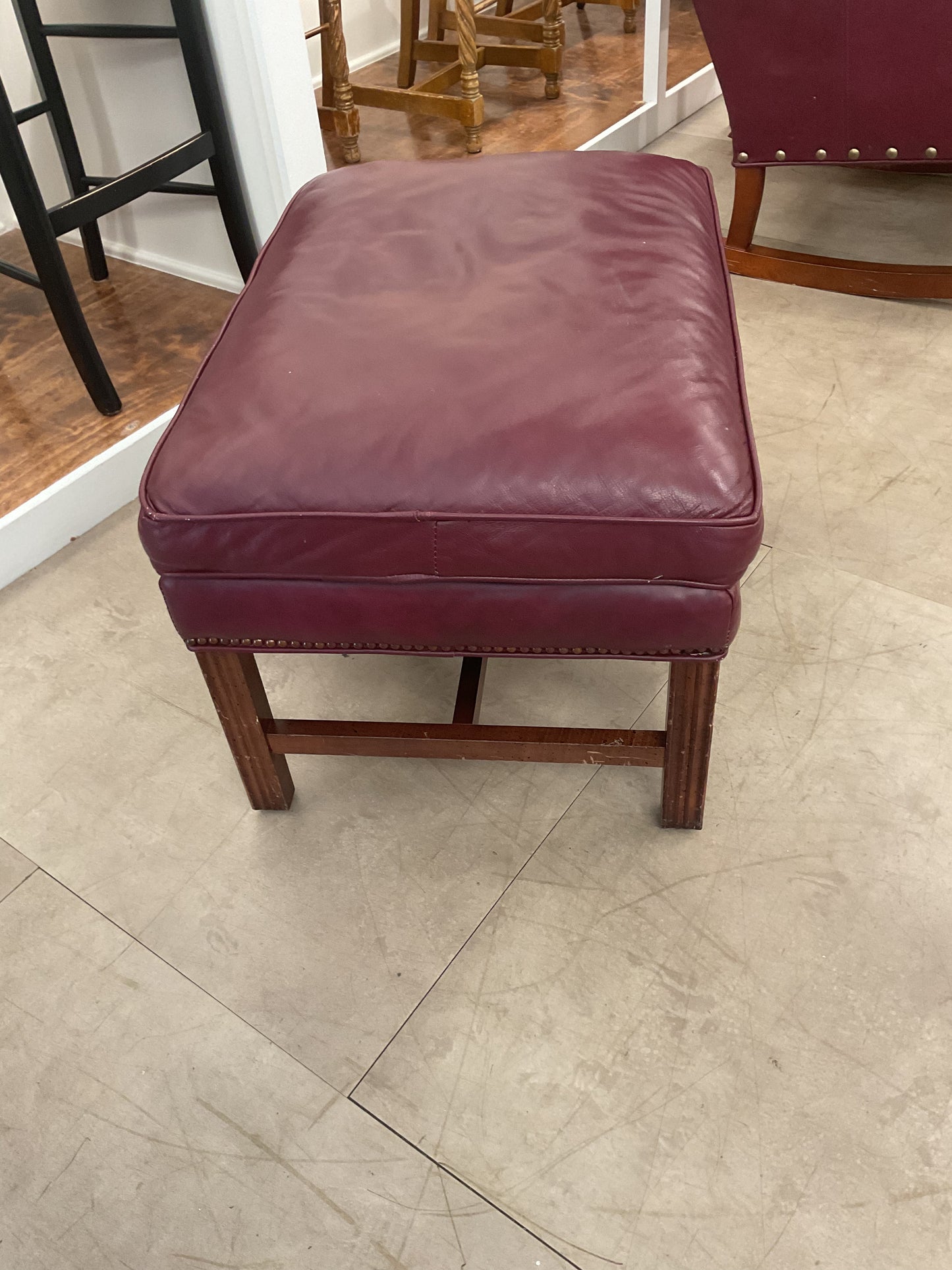Burgundy Ottoman