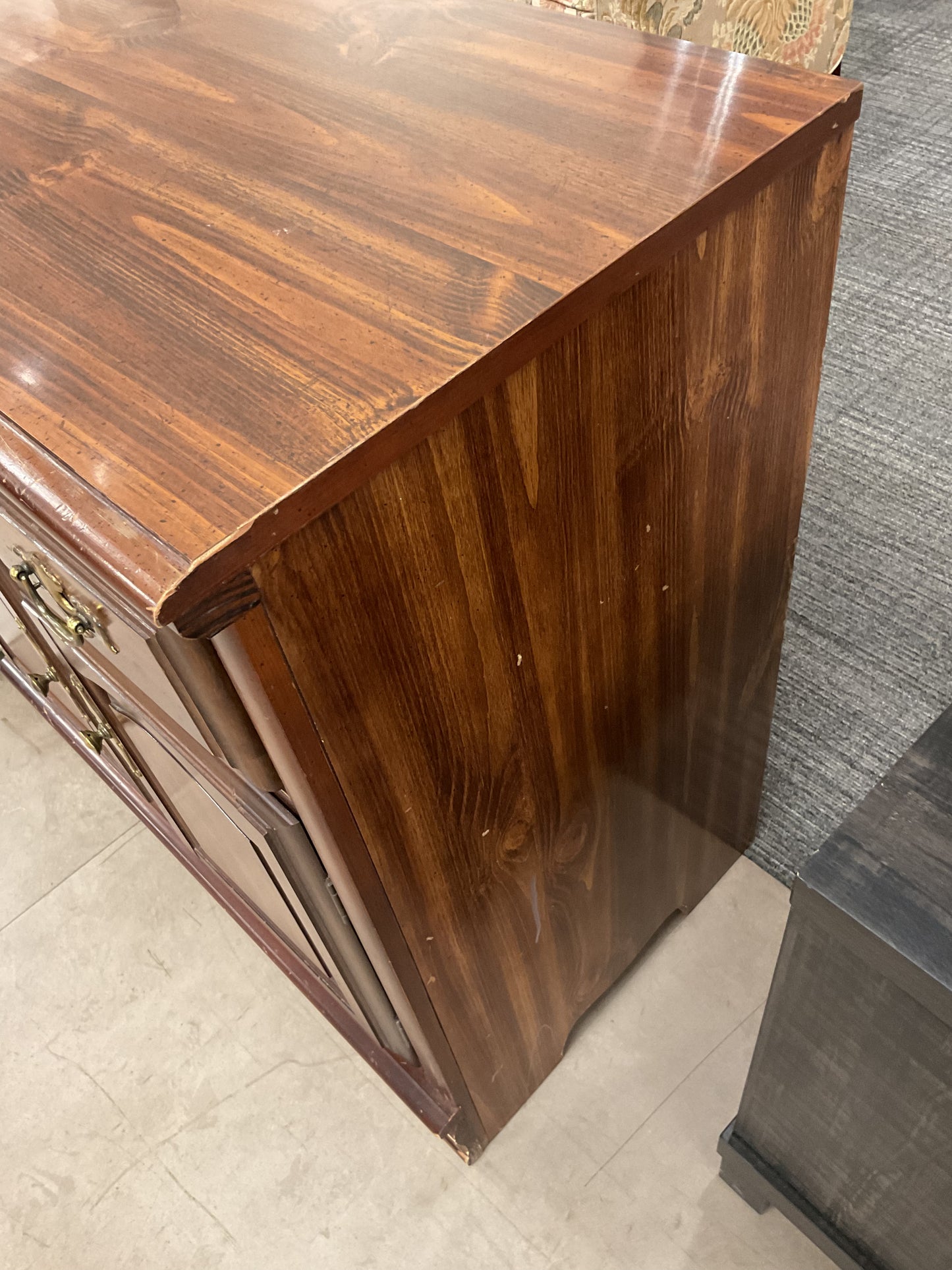 Golden Handle Wood Chest
