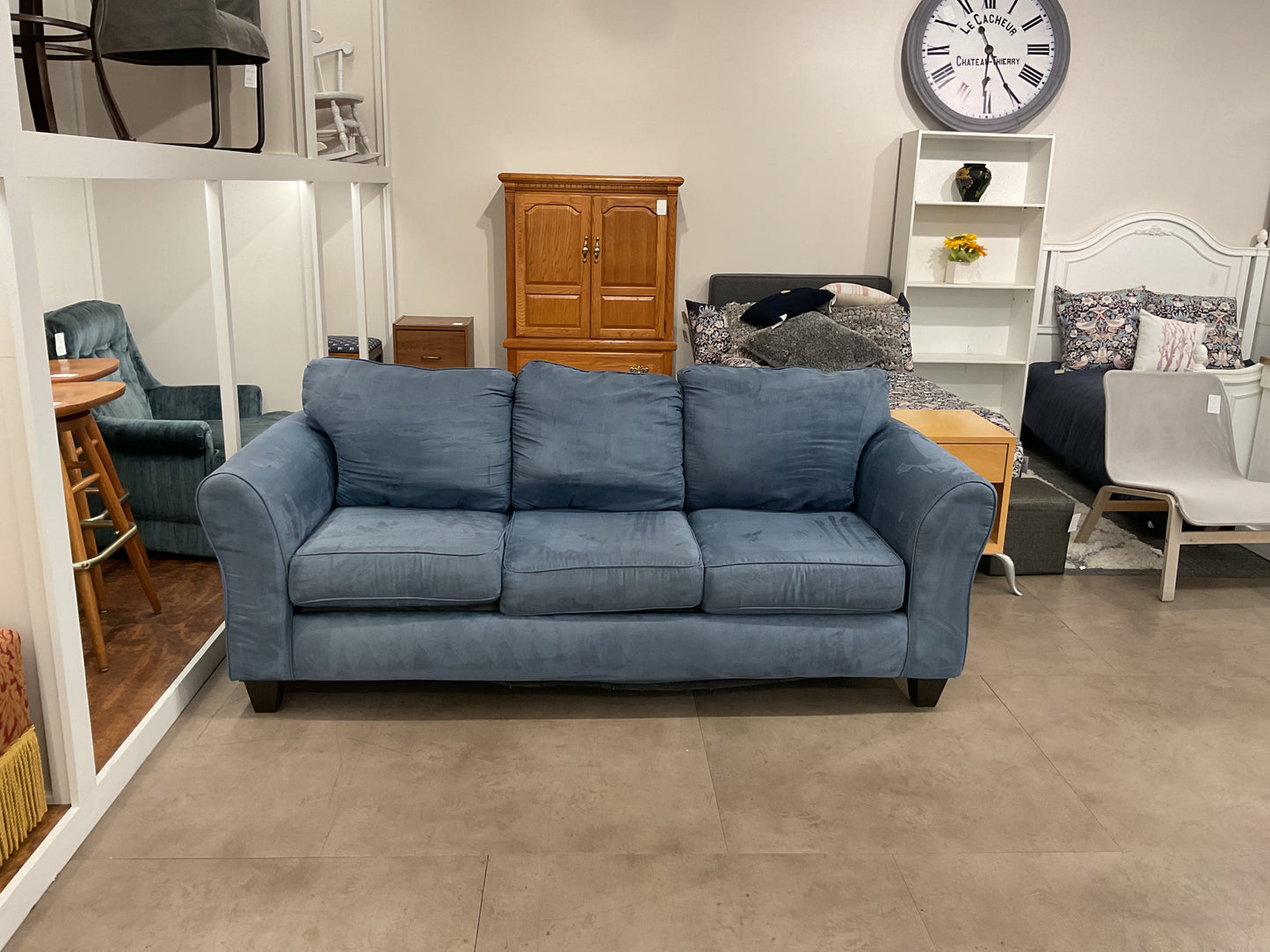 Affordable Velvet Blue Sofa