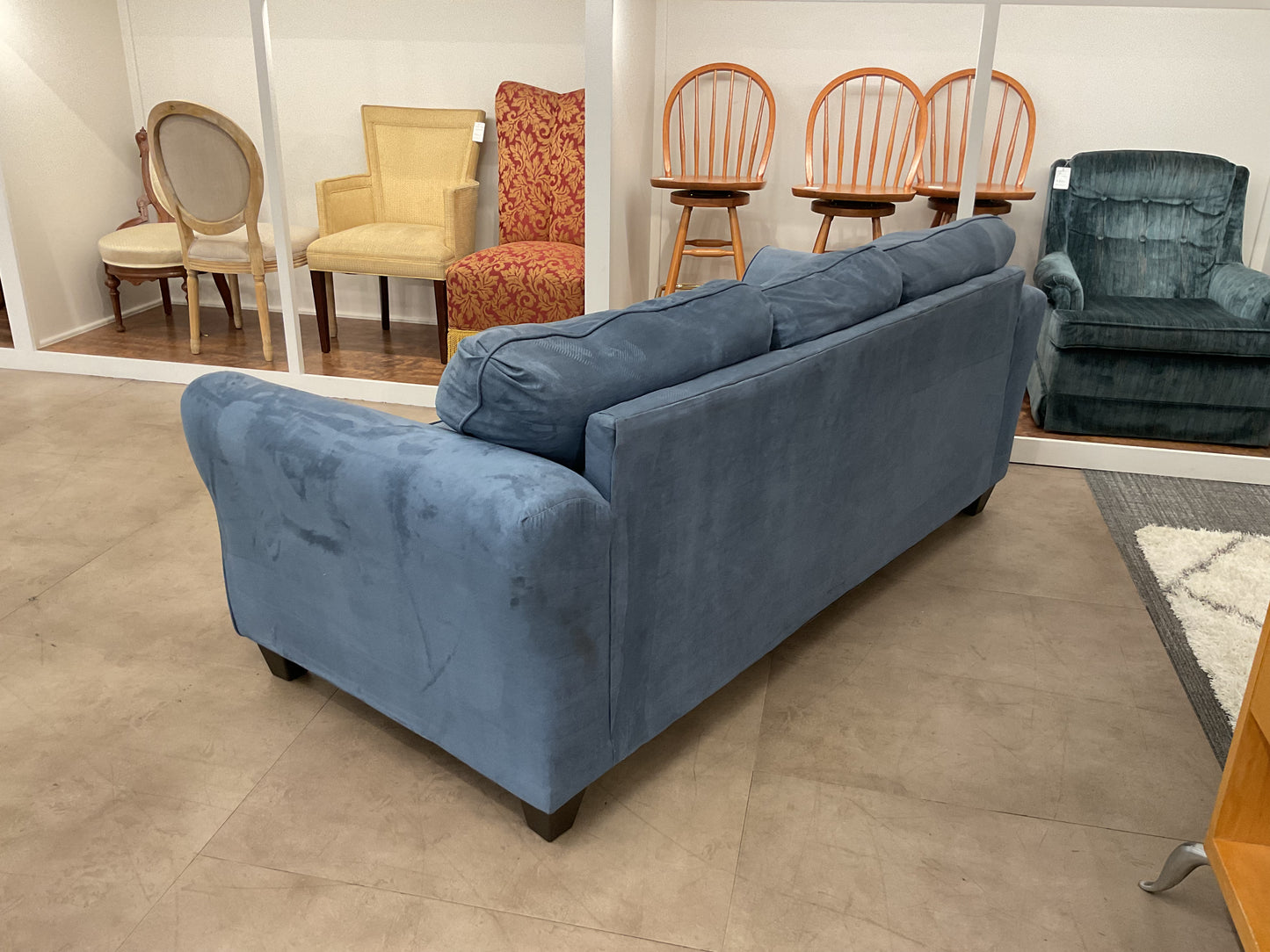 Affordable Velvet Blue Sofa