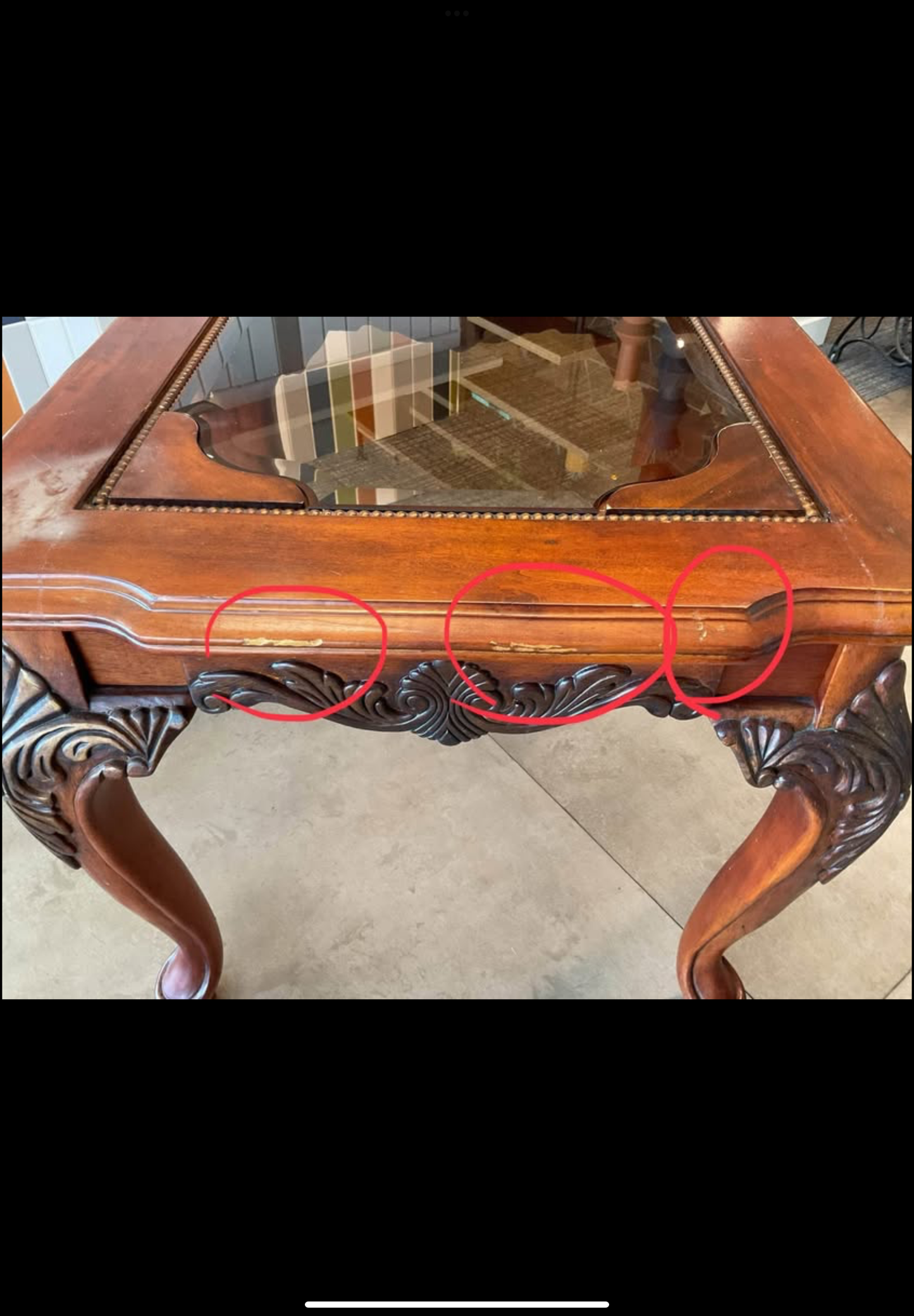 Wooden Glass Top End Table #1