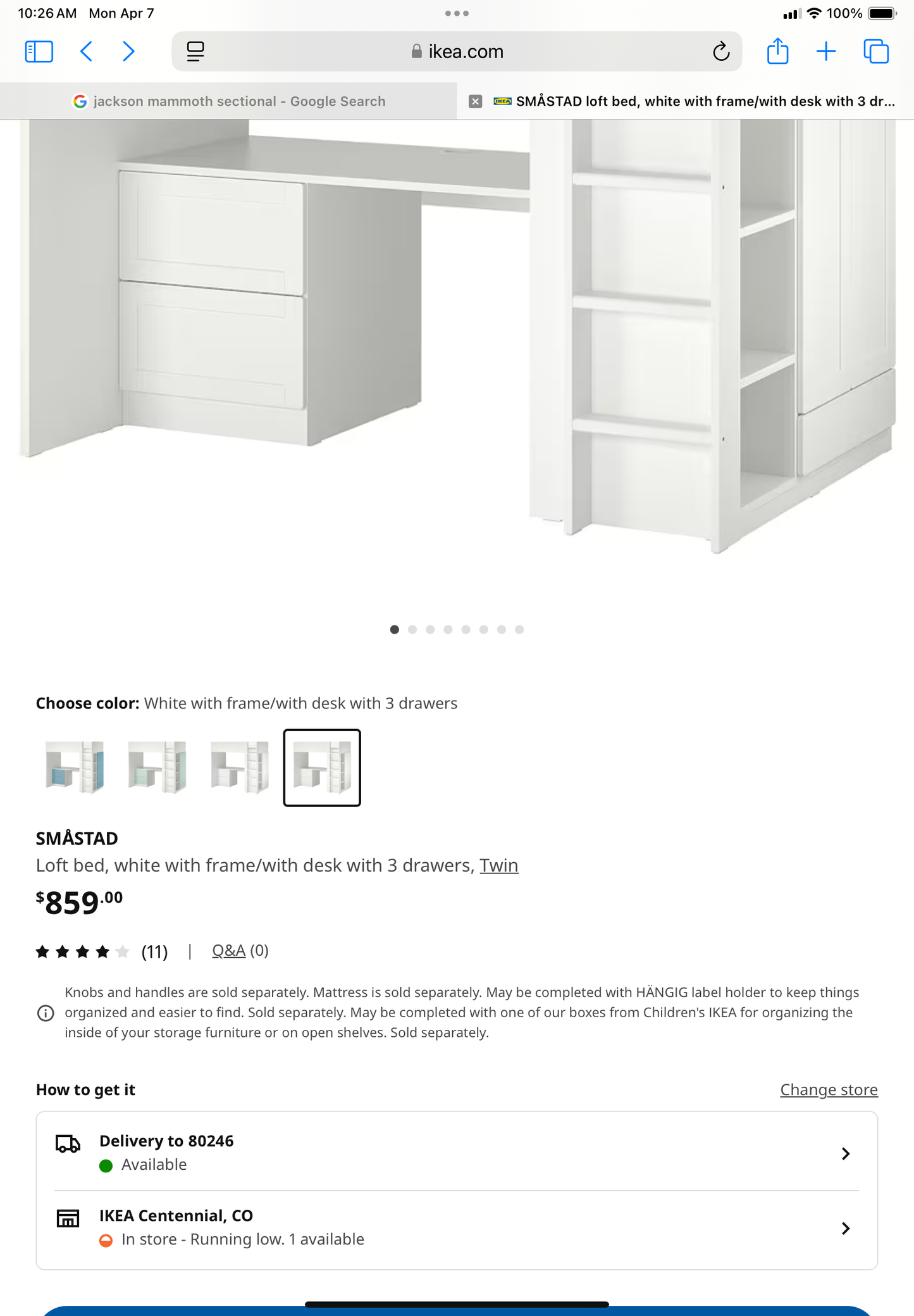 Smastad Loft Twin Bed (B154)