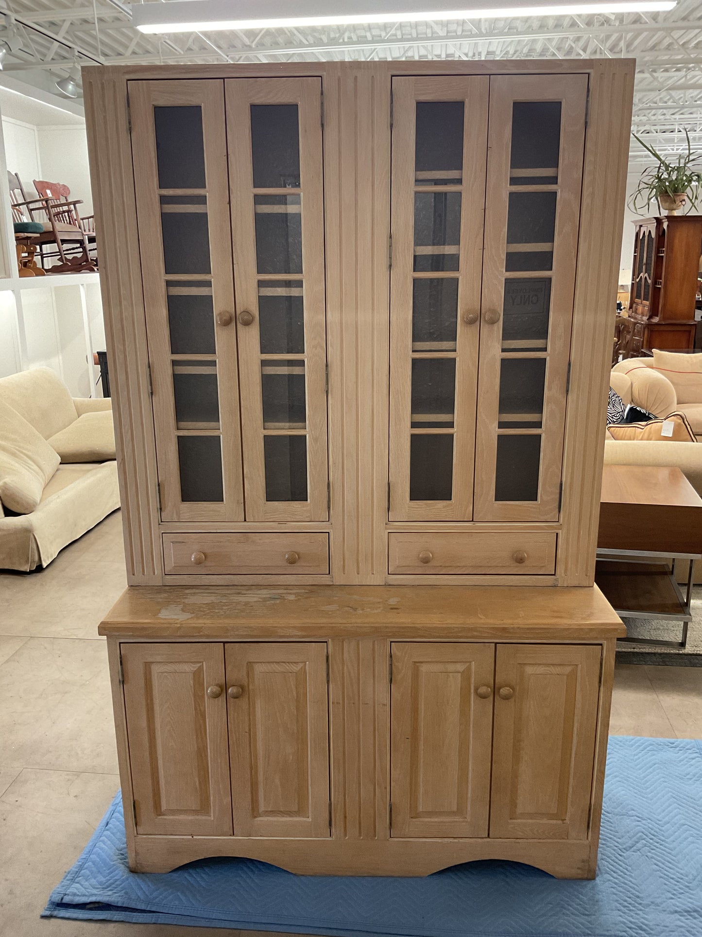 Quaker Maid Vintage Pine Wood Apothecary China Cabinet