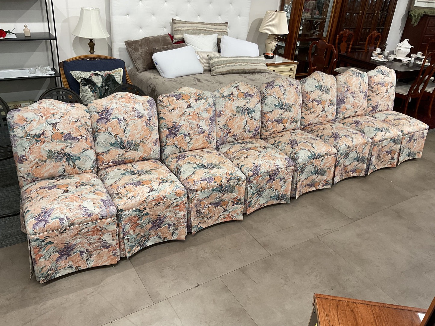Floral Pattern Chair Set Of Eight