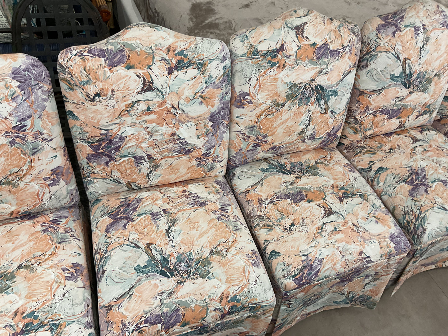 Floral Pattern Chair Set Of Eight