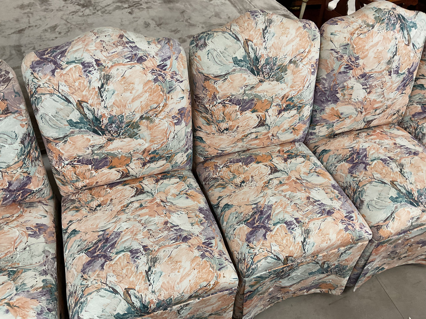 Floral Pattern Chair Set Of Eight