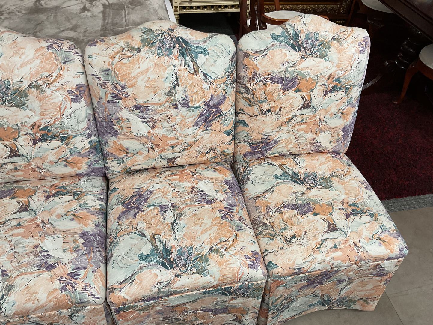 Floral Pattern Chair Set Of Eight