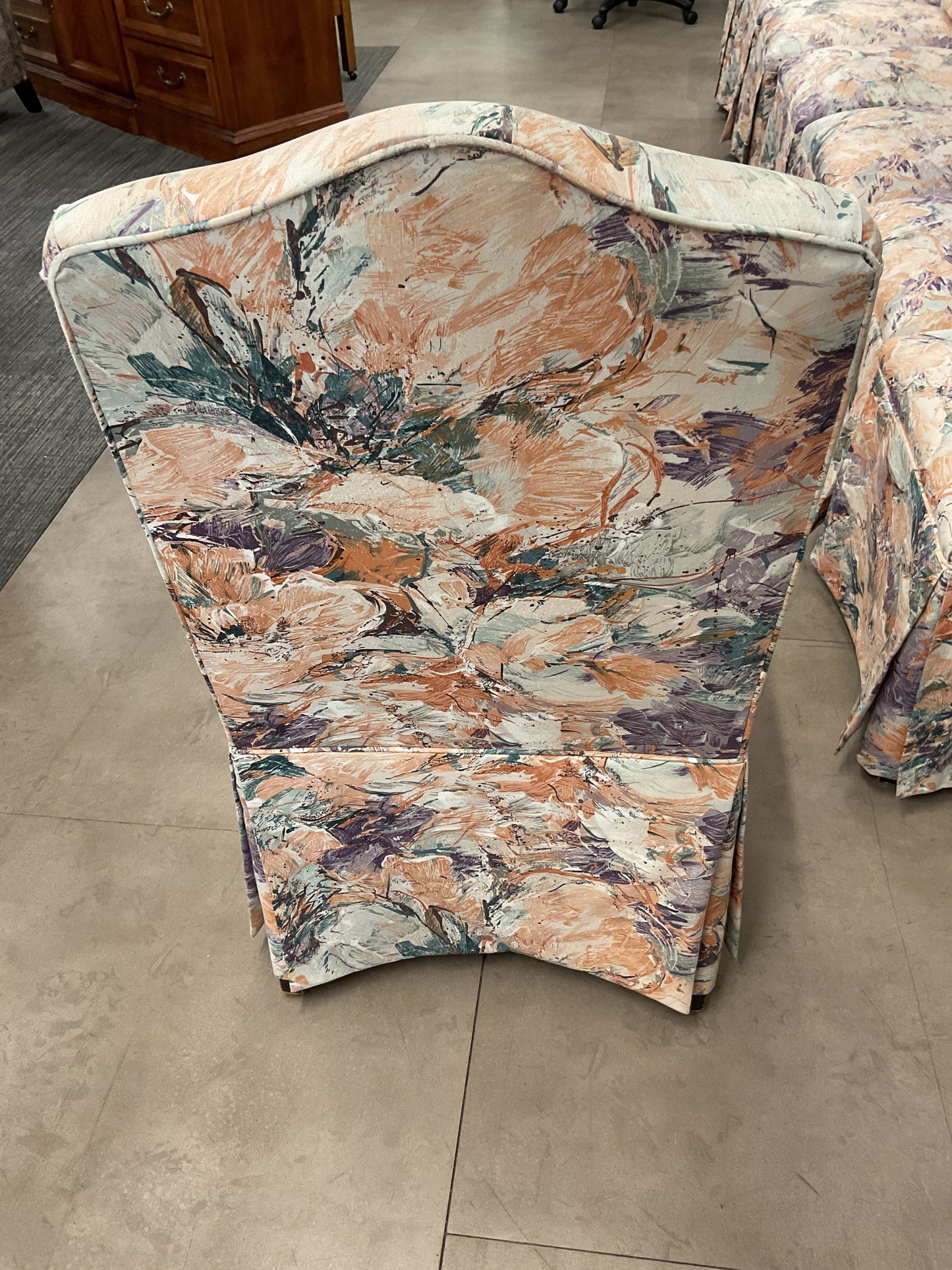 Floral Pattern Chair Set Of Eight
