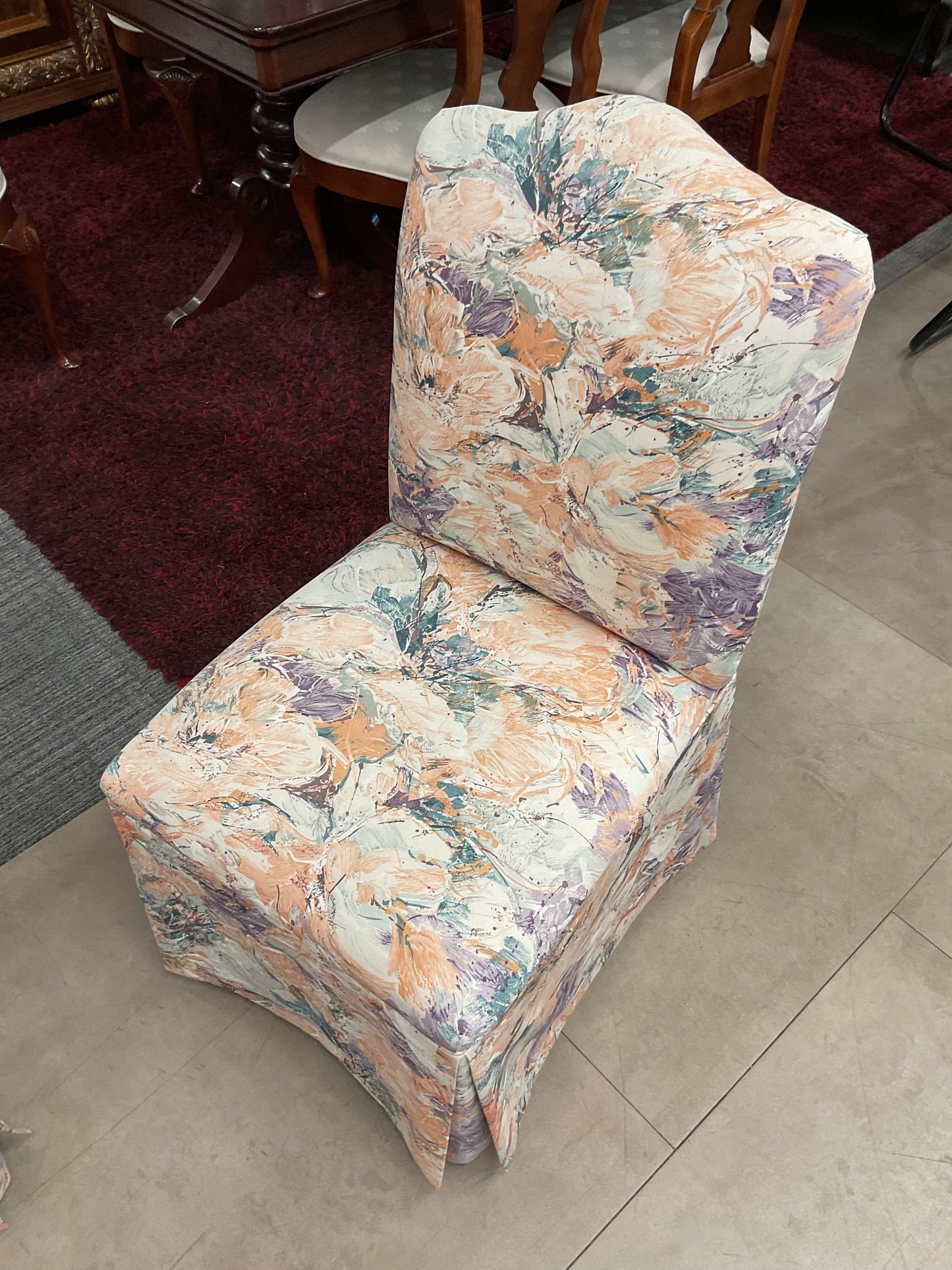 Floral Pattern Chair Set Of Eight