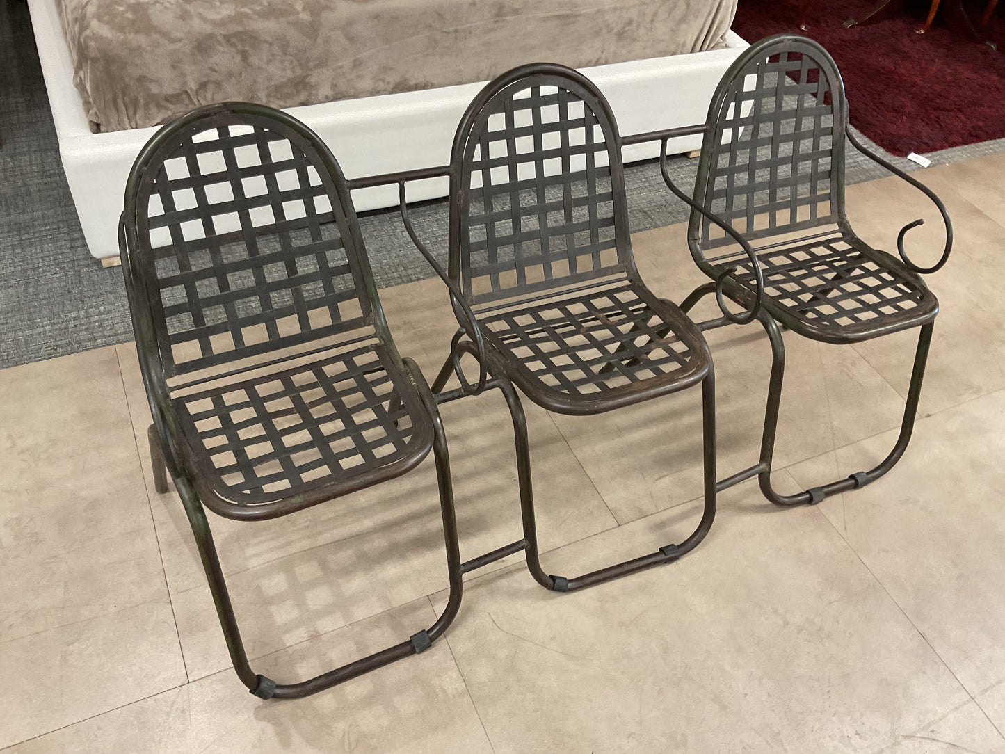 Outdoor Iron Chair Trio