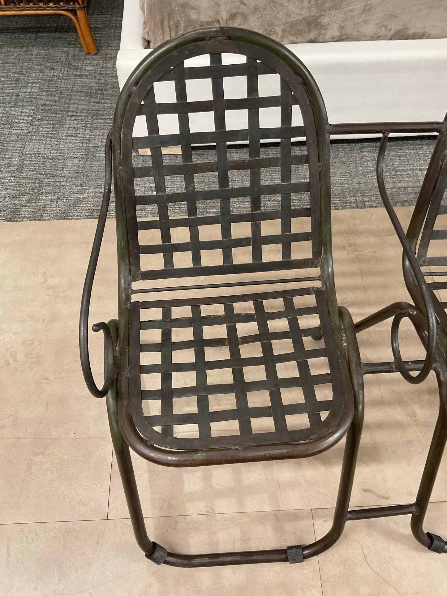 Outdoor Iron Chair Trio