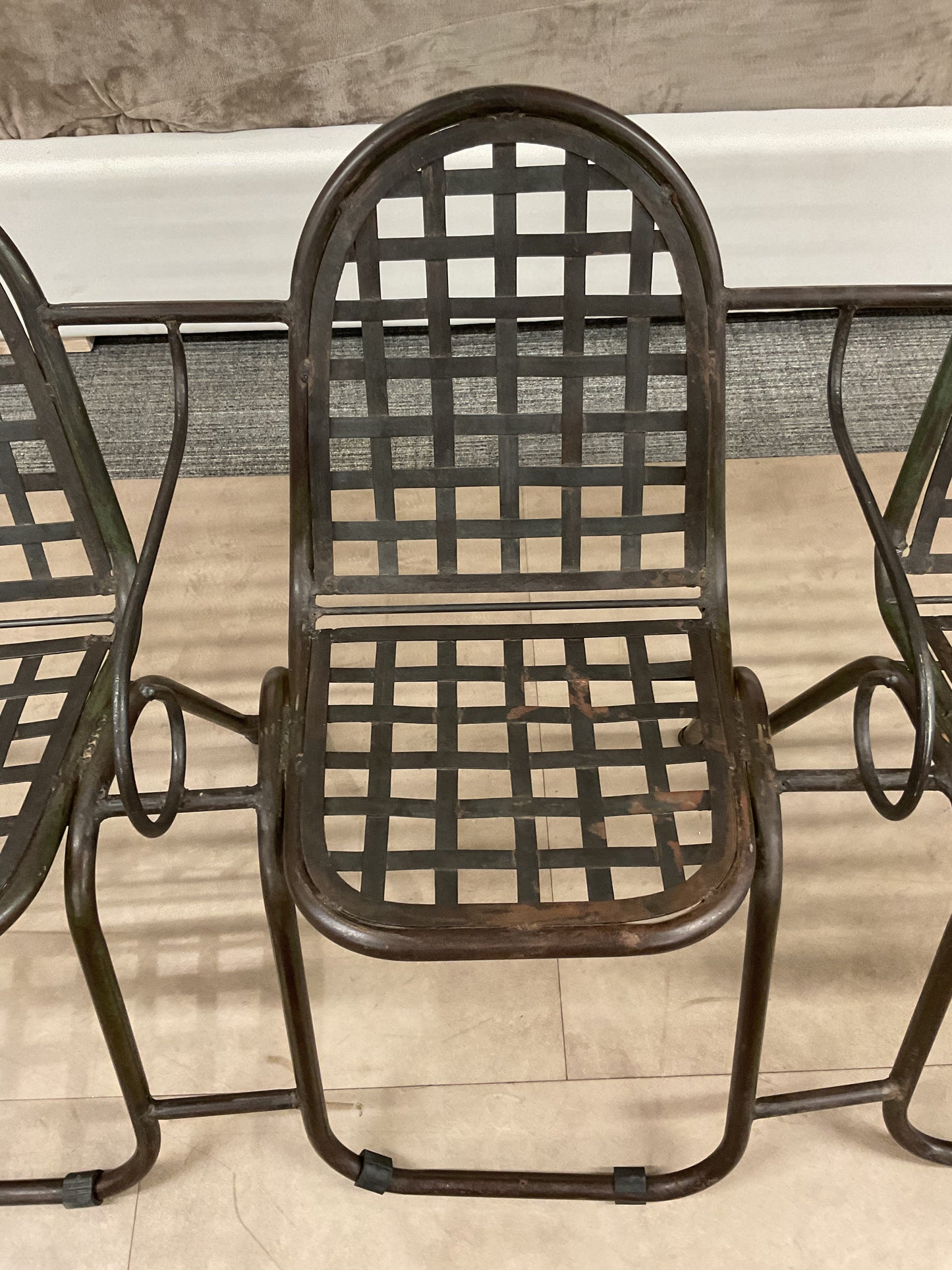 Outdoor Iron Chair Trio