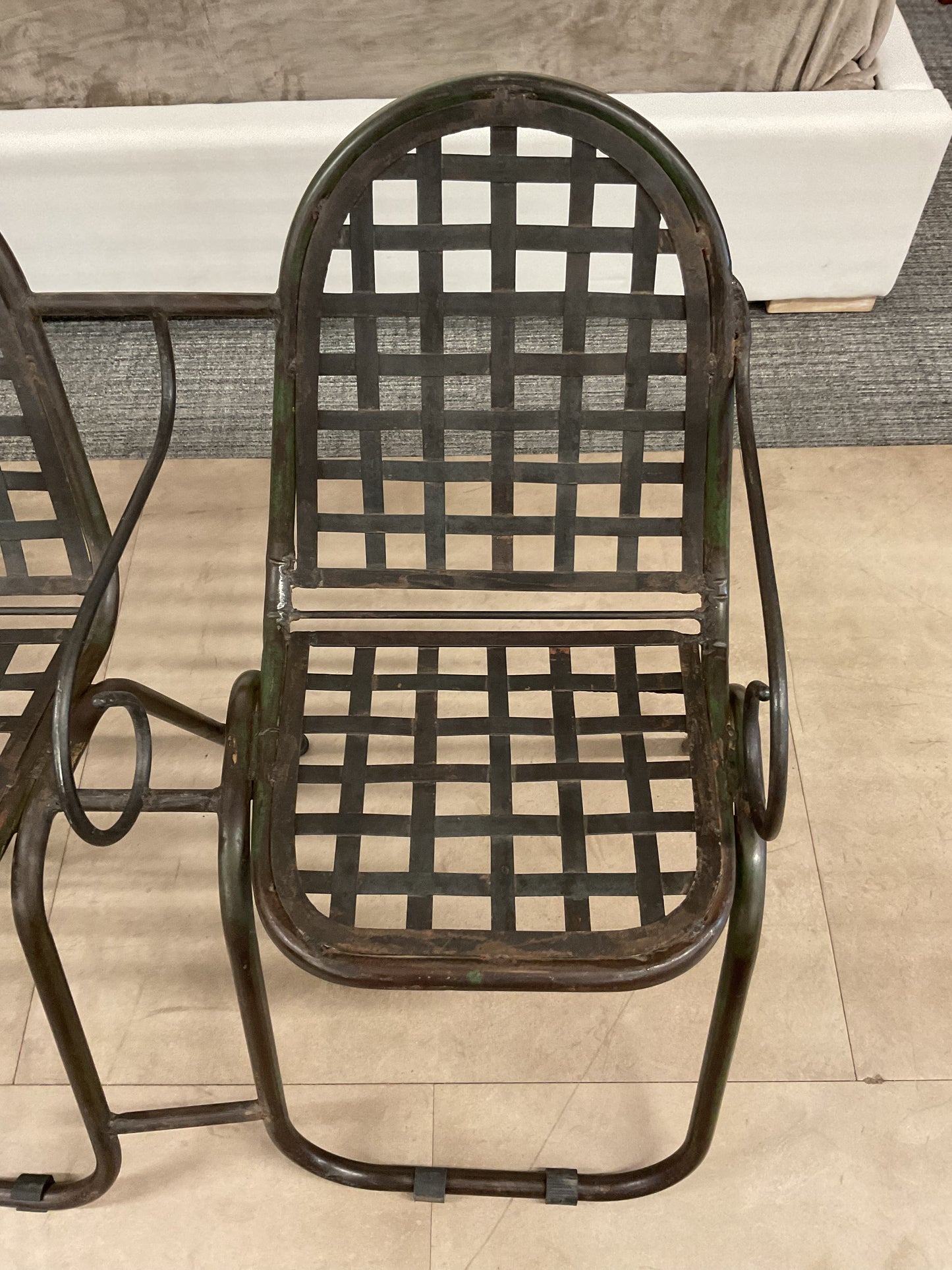 Outdoor Iron Chair Trio