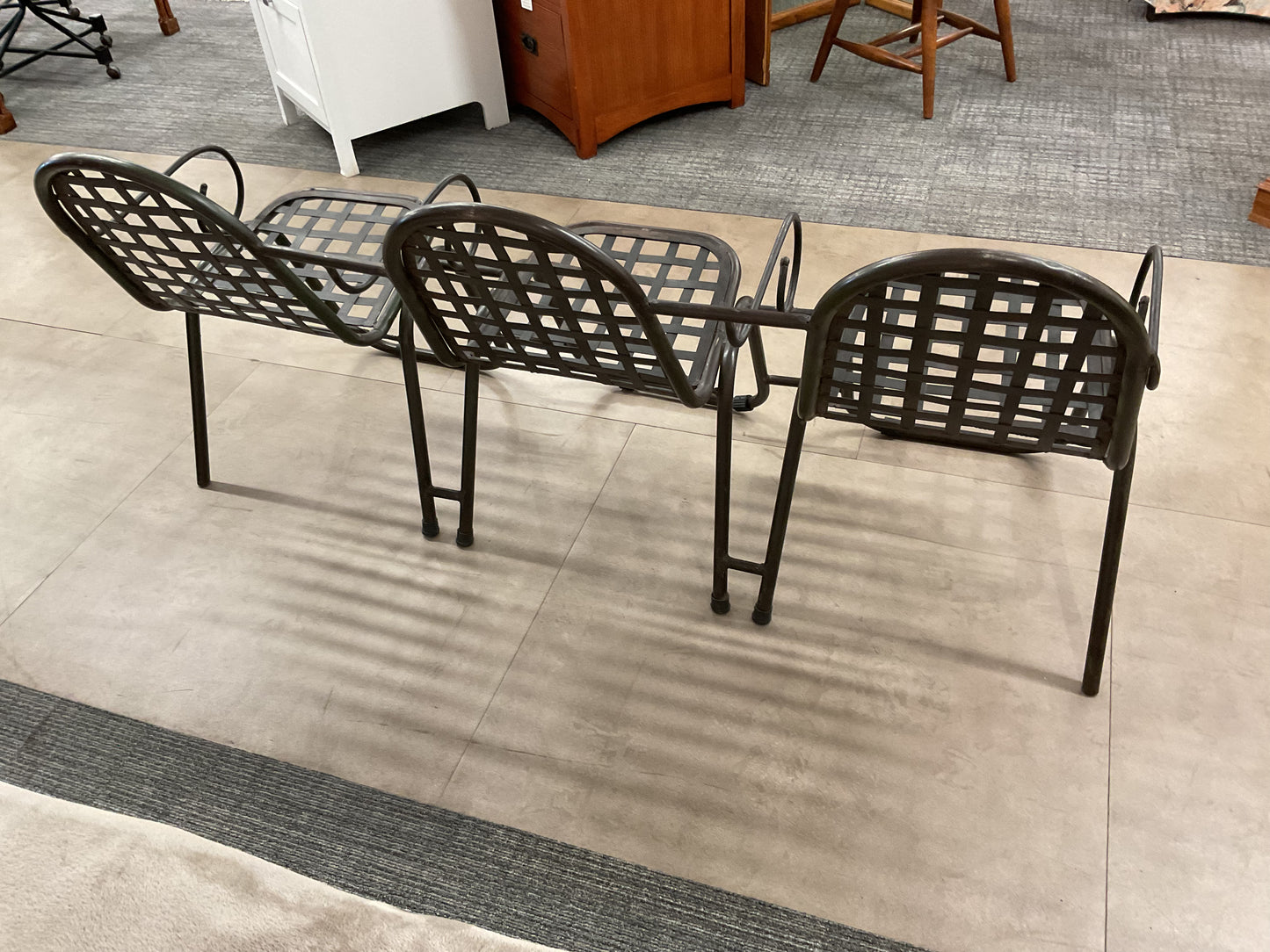 Outdoor Iron Chair Trio
