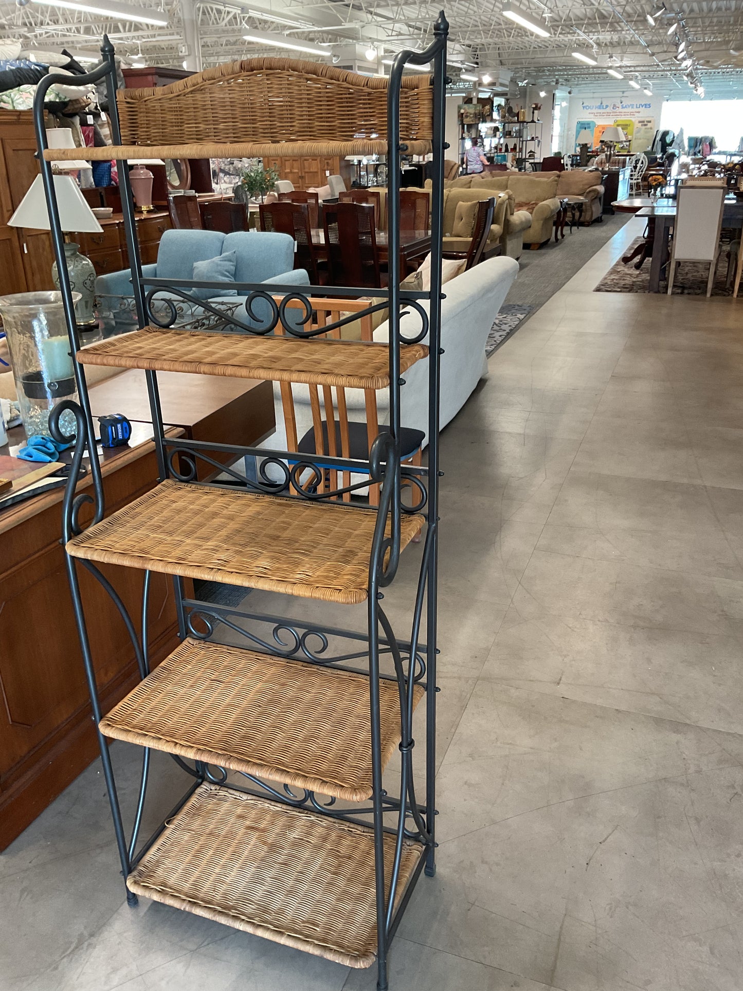 Wicker Shelving Unit