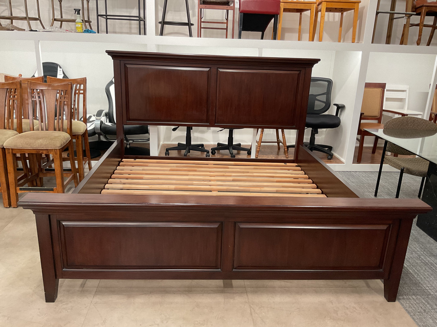 Dark Stained King Bed Frame (B171)