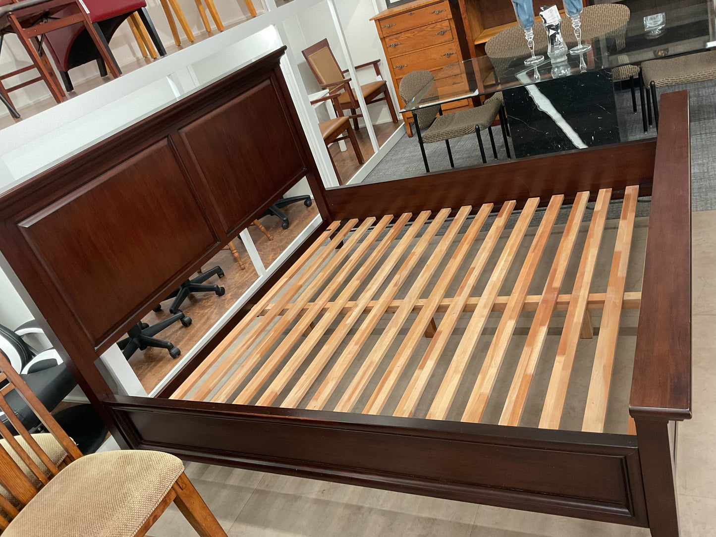 Dark Stained King Bed Frame (B171)