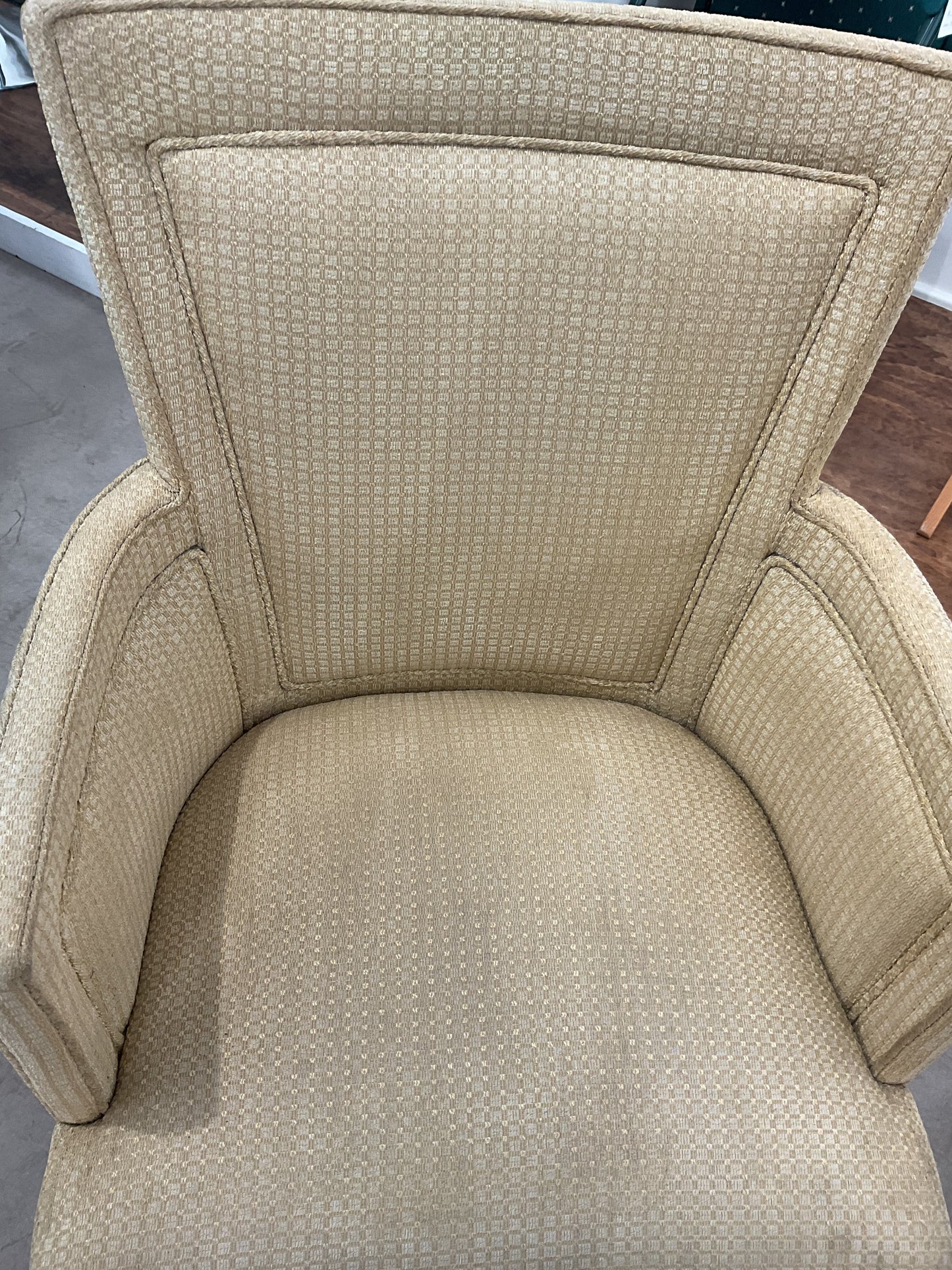 Blonde Straight Wing Arm Chair