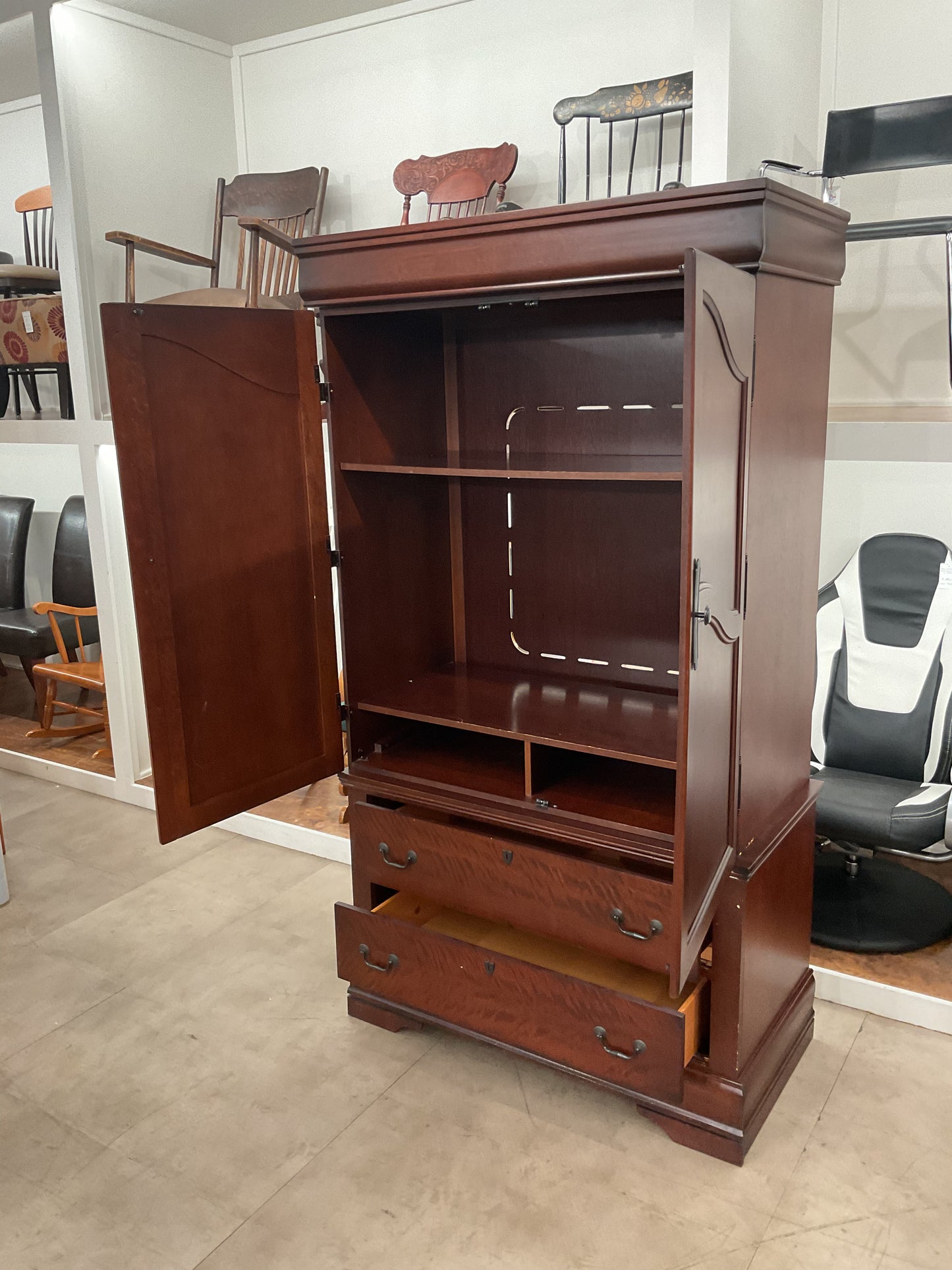 Dark Brown 2 Piece Armoire