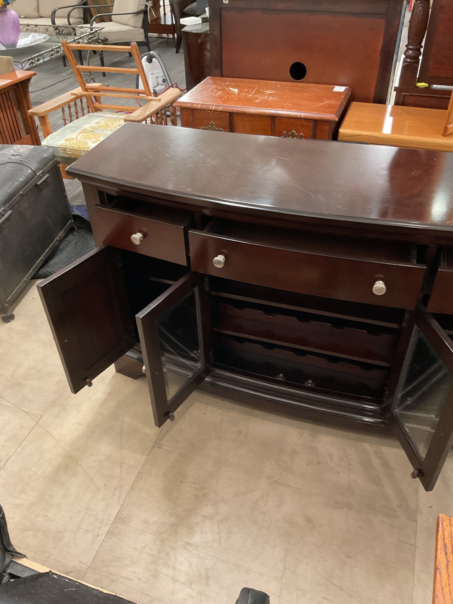 Dark Wood Side Board