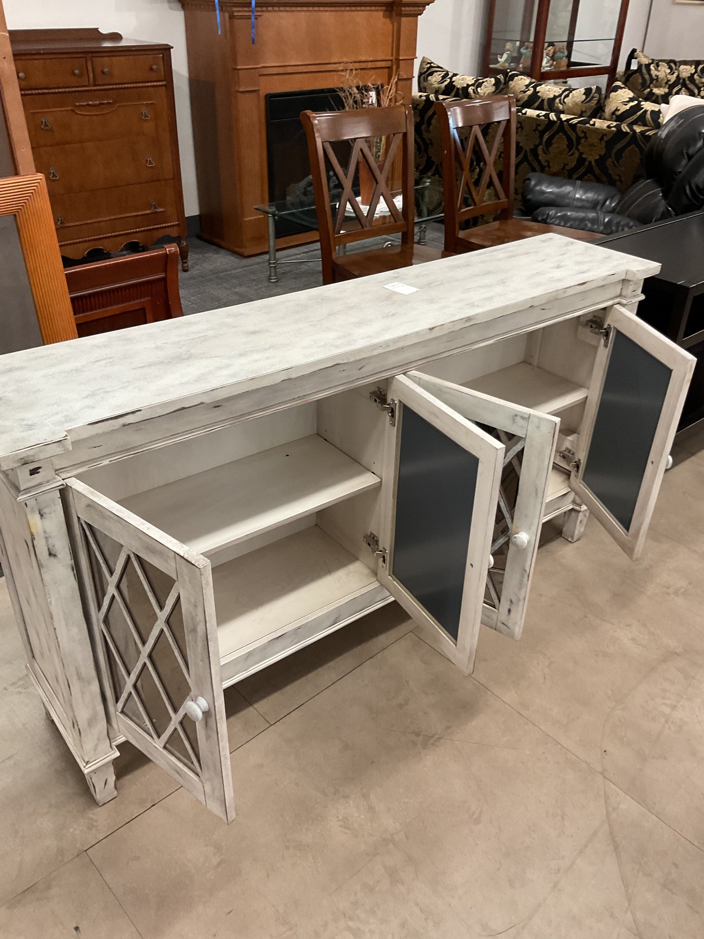 Brushed White Credenza